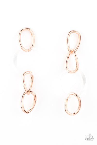 Paparazzi Talk In Circles - Copper Earrings