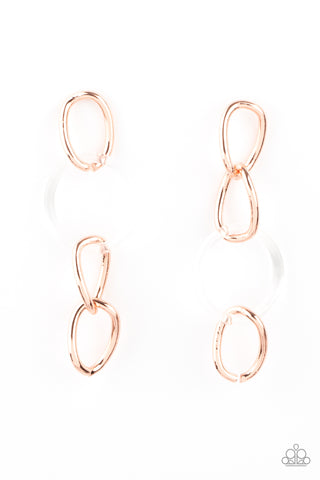 Paparazzi Talk In Circles - Copper Earrings