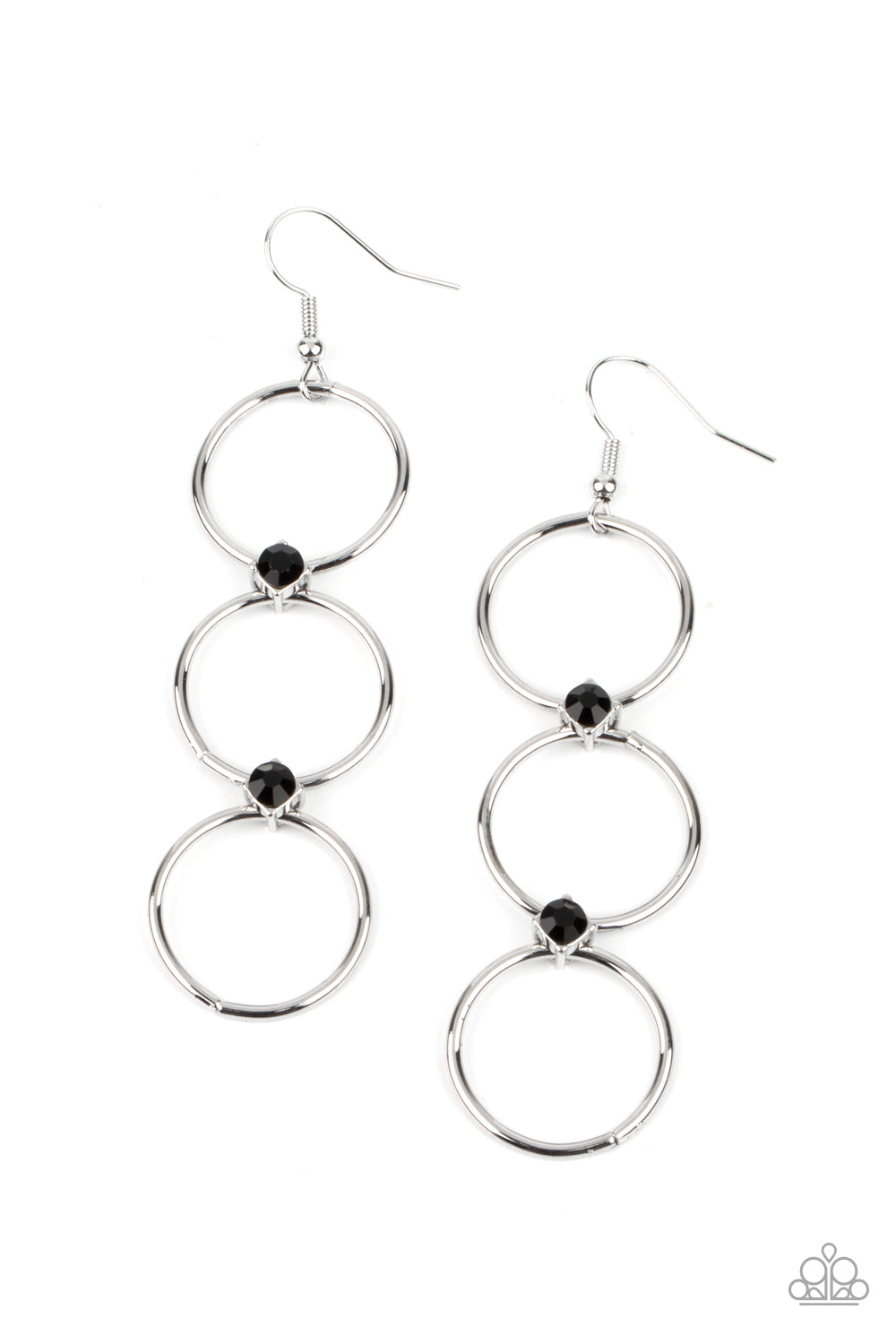 Paparazzi Refined Society - Black Earrings