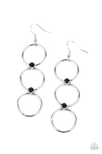 Paparazzi Refined Society - Black Earrings