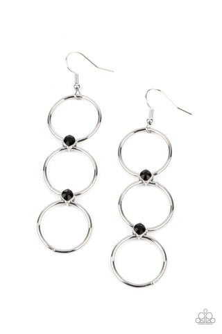 Paparazzi Refined Society - Black Earrings