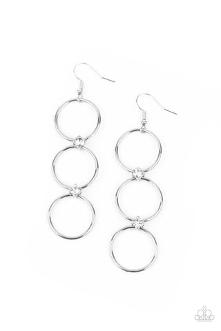 Paparazzi Refined Society - White Earrings