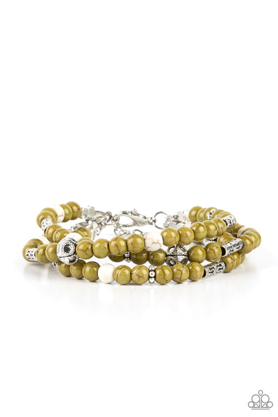 Paparazzi Desert Decorum - Green Bracelet