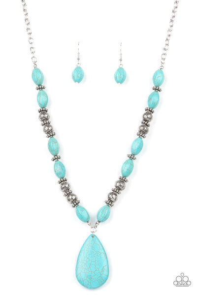 Paparazzi Blazing Saddles - Blue Necklace