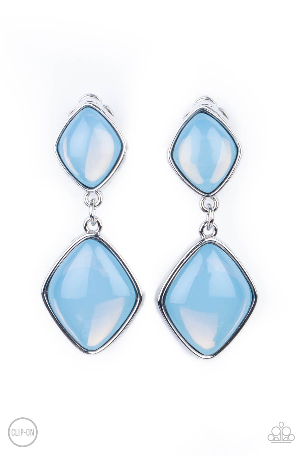 Paparazzi Double Dipping Diamonds - Blue Earrings