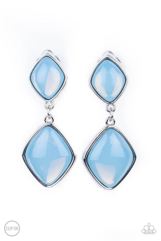 Paparazzi Double Dipping Diamonds - Blue Earrings
