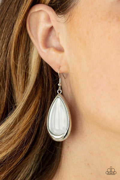 Paparazzi A World To SEER - White Earrings