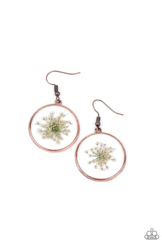 Paparazzi Happily Ever Eden - Copper Earrings