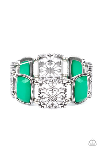 Paparazzi Colorful Coronation - Green Bracelet
