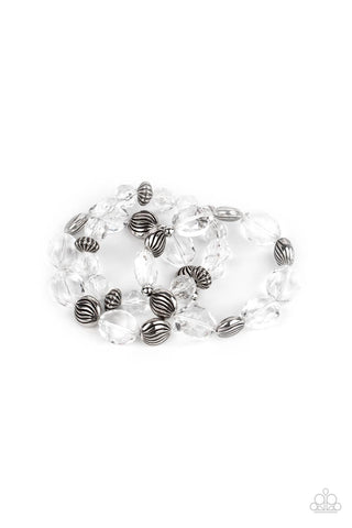 Paparazzi Crystal Charisma - White Bracelet