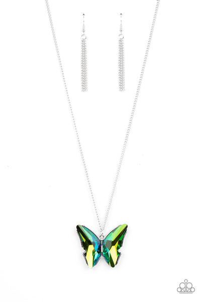 Paparazzi The Social Butterfly Effect - Green Necklace