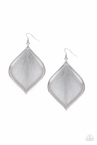 Paparazzi String Theory - Silver Earrings