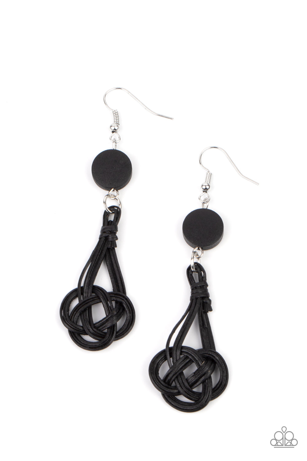 Paparazzi Twisted Torrents - Black Earrings