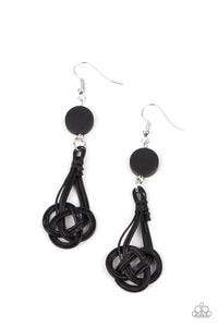 Paparazzi Twisted Torrents - Black Earrings