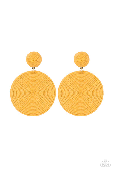 Paparazzi Circulate The Room - Yellow Earrings
