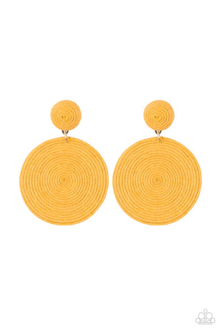 Paparazzi Circulate The Room - Yellow Earrings
