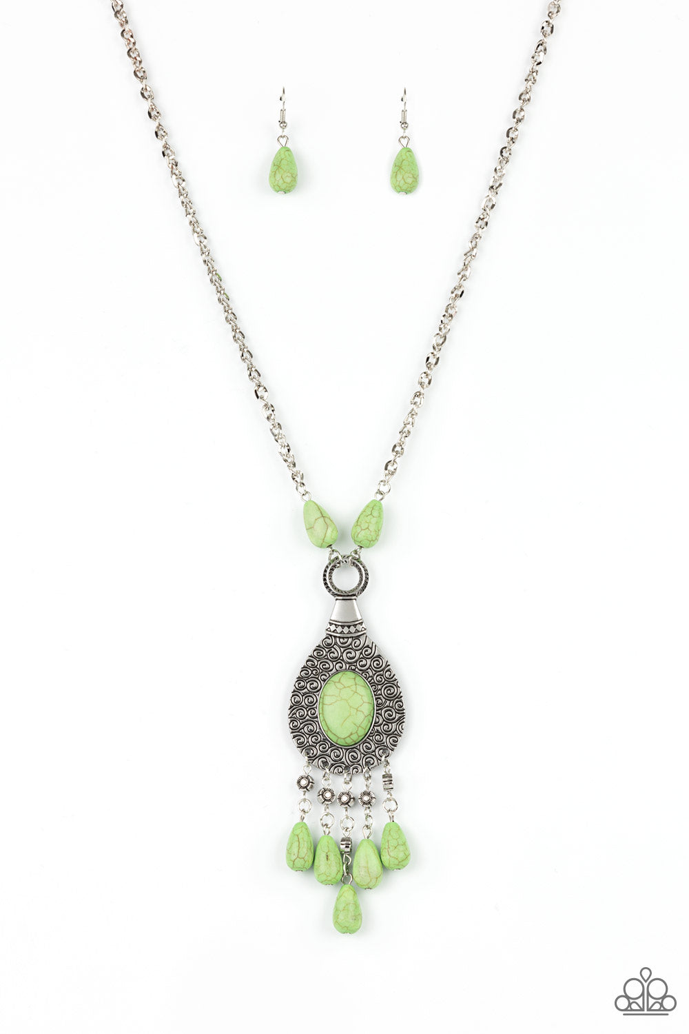 Paparazzi Cowgirl Couture - Green Necklace