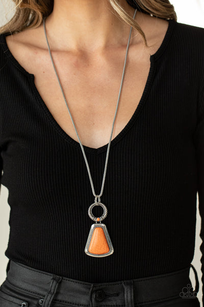 Paparazzi Stone Prairies - Orange Necklace