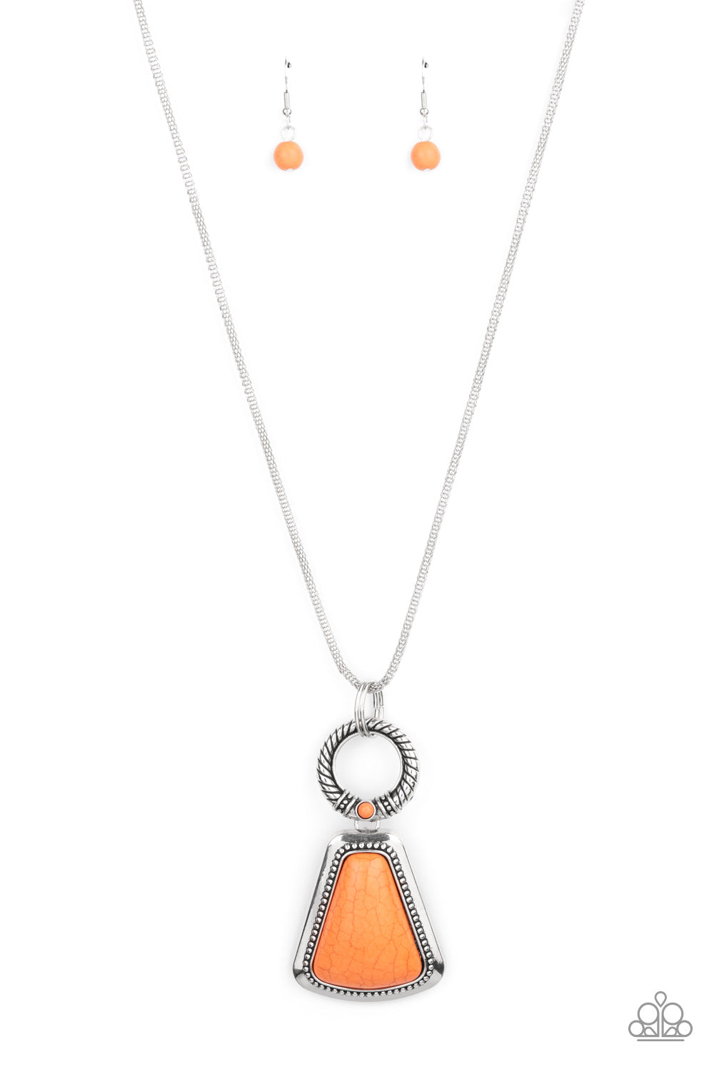 Paparazzi Stone Prairies - Orange Necklace