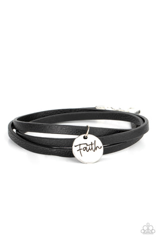 Paparazzi Wonderfully Worded - Black Bracelet