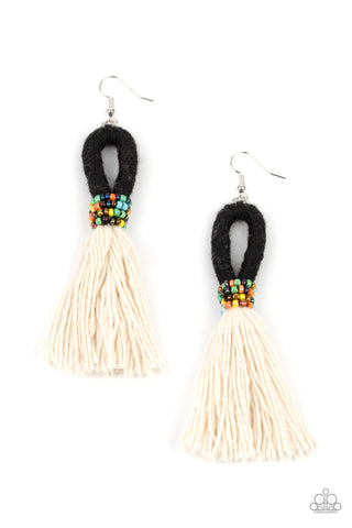 Paparazzi The Dustup - Black Earrings