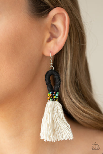 Paparazzi The Dustup - Black Earrings