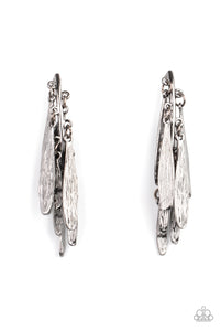 Paparazzi Pursuing The Plumes - Black Earrings
