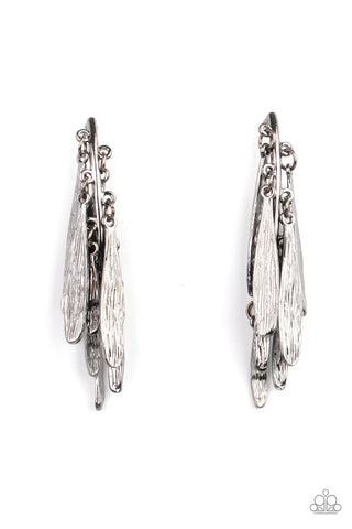 Paparazzi Pursuing The Plumes - Black Earrings