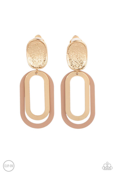 Paparazzi Melrose Mystery - Brown Earrings