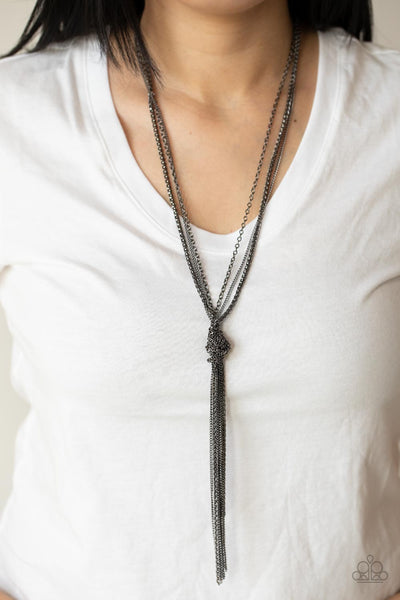 Paparazzi KNOT All There - Black Necklace
