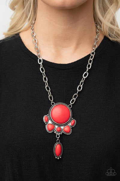 Paparazzi Geographically Gorgeous - Red Necklace