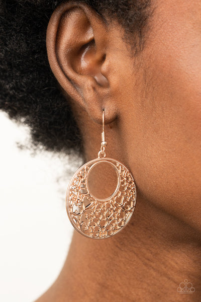 Paparazzi Vineyard Romance - Rose Gold Earrings