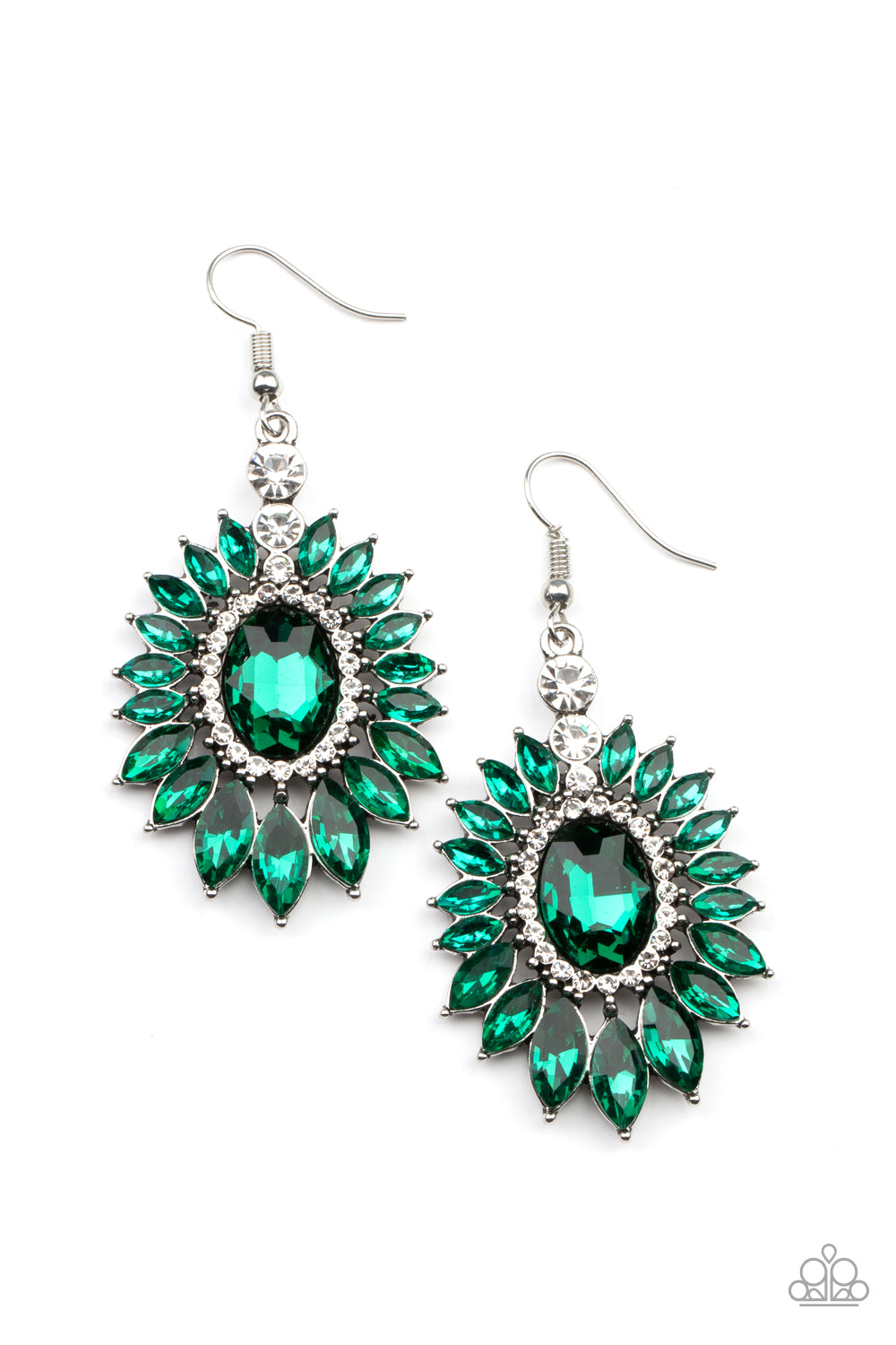 Paparazzi Big Time Twinkle - Green Earrings