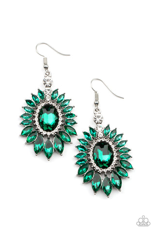 Paparazzi Big Time Twinkle - Green Earrings