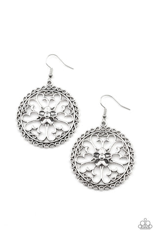 Paparazzi Floral Fortunes - Silver Earrings