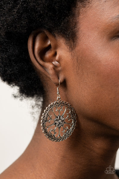 Paparazzi Floral Fortunes - Silver Earrings
