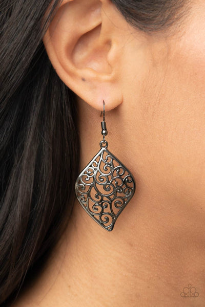 Paparazzi Your Vine Or Mine - Black Earrings