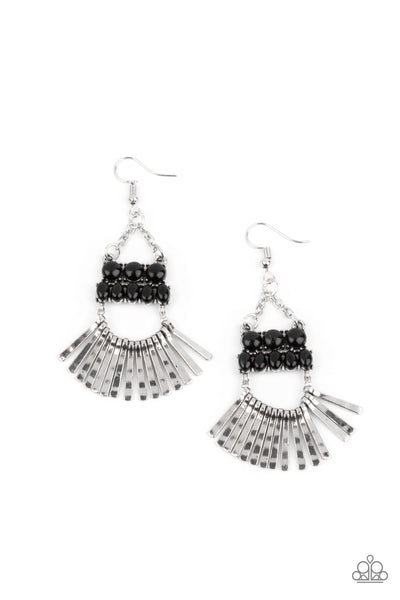 Paparazzi A FLARE For Fierceness - Black Earrings