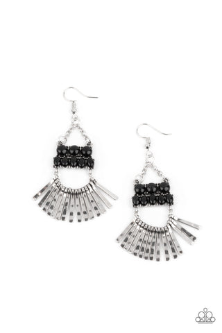 Paparazzi A FLARE For Fierceness - Black Earrings