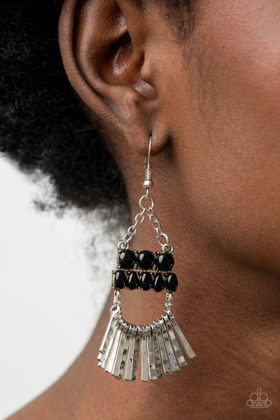 Paparazzi A FLARE For Fierceness - Black Earrings