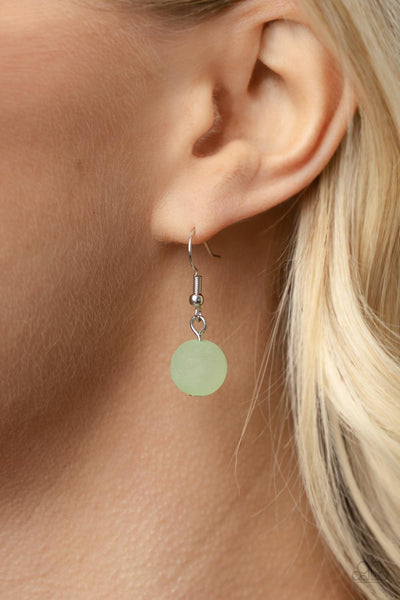 Paparazzi Sea Glass Wanderer - Green Necklace