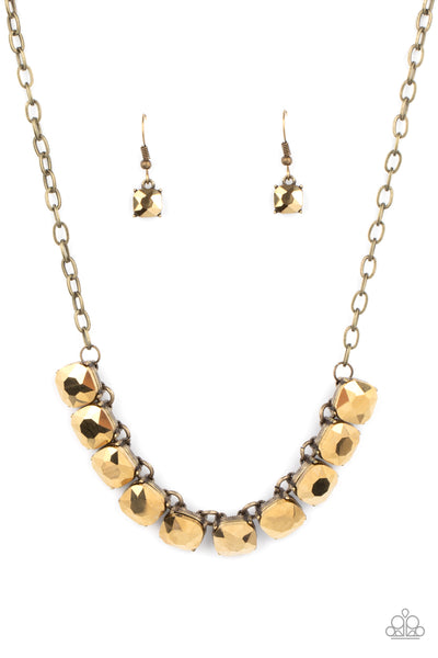 Paparazzi Radiance Squared - Brass Necklace
