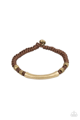 Paparazzi Grounded in Grit - Brown Bracelet