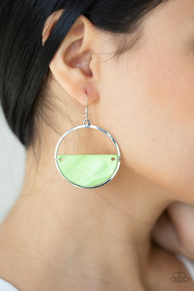 Paparazzi Seashore Vibes - Green Earrings