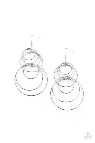 Paparazzi I Feel Dizzy - Silver Earrings