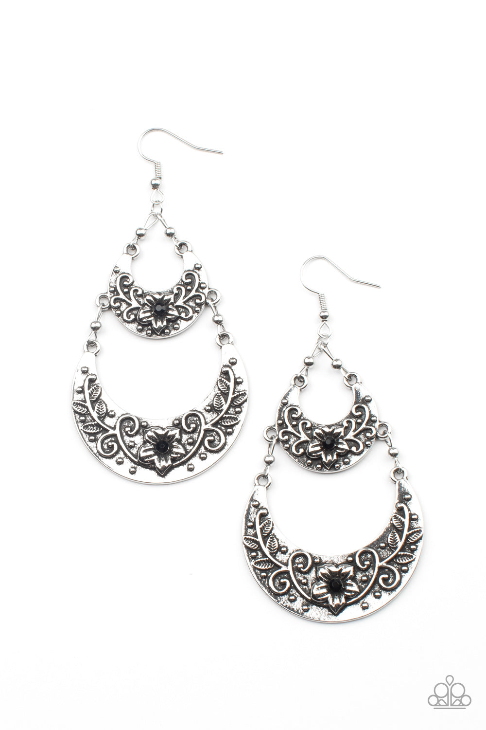 Paparazzi Springtime Gardens - Black Earrings