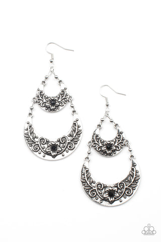 Paparazzi Springtime Gardens - Black Earrings