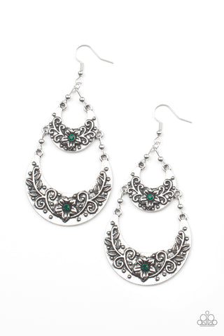Paparazzi Springtime Gardens - Green Earrings