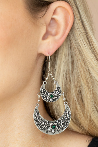 Paparazzi Springtime Gardens - Green Earrings