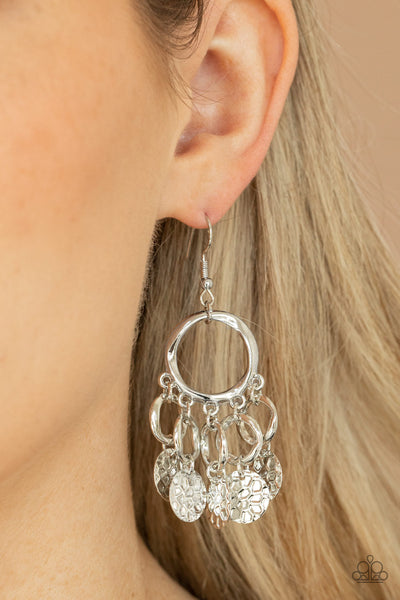 Paparazzi Partners in CHIME - Silver Earrings